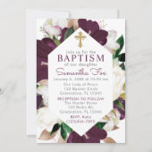 Blooming Orchids Floral Girl Baptism Invitation Kaart (Voorkant)