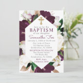 Blooming Orchids Floral Girl Baptism Invitation Kaart (Staand voorkant)
