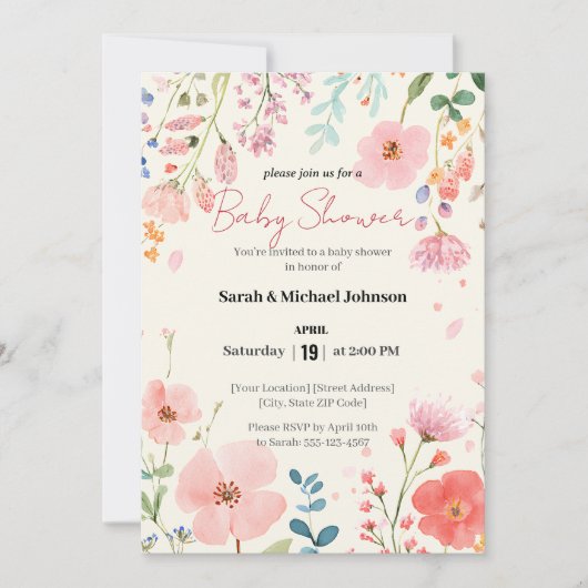 Blooming Path-Baby shower Kaart (Voorkant)