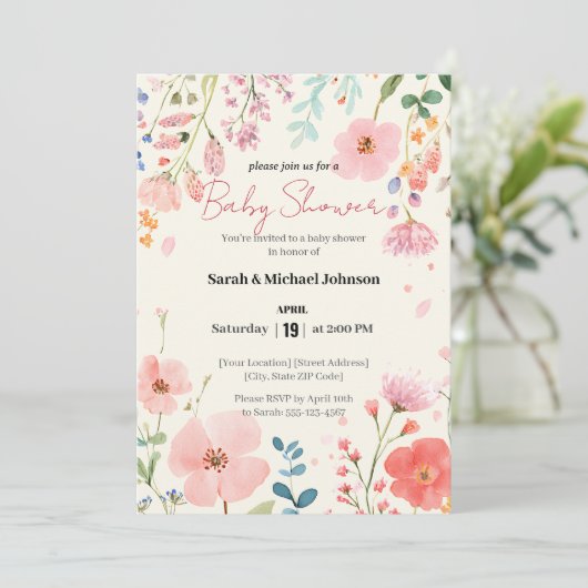Blooming Path-Baby shower Kaart (Staand voorkant)