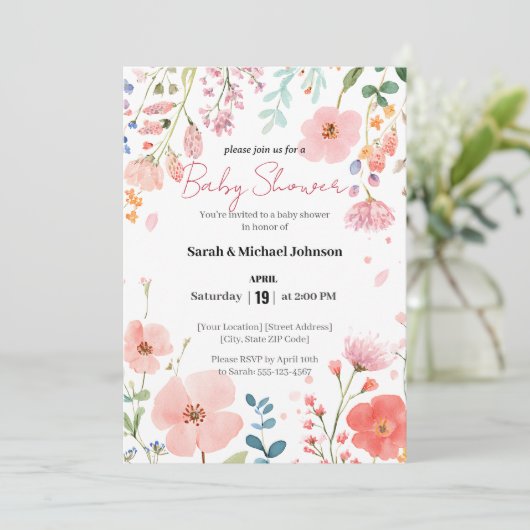 Blooming Path-Baby shower Kaart (Staand voorkant)