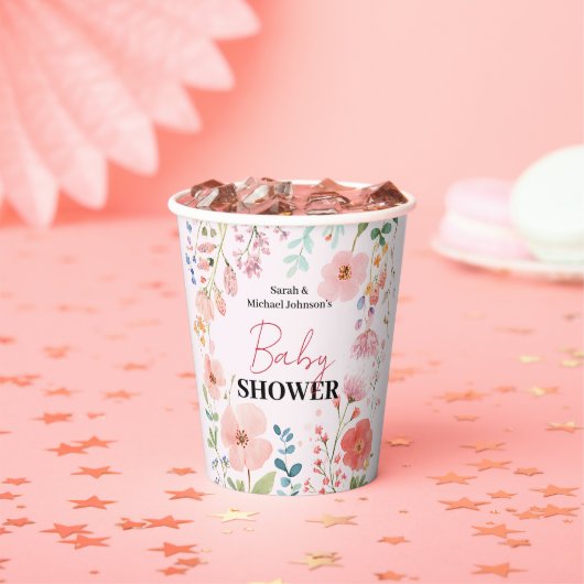 Blooming Path-Baby shower Papieren Bekers (Insitu)