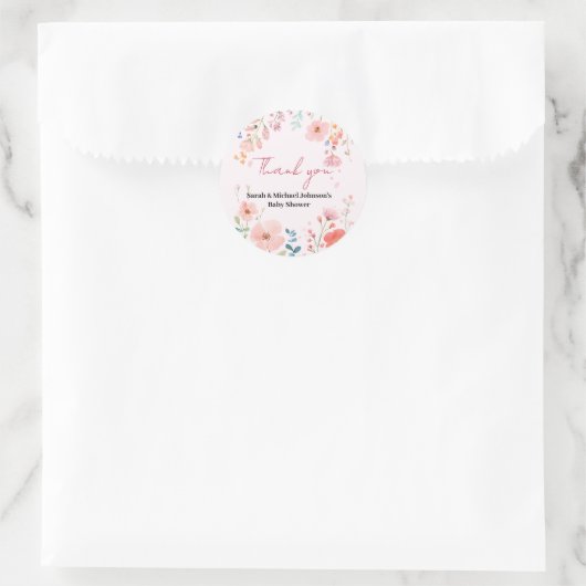 Blooming Path-Baby shower Ronde Sticker (Tas)