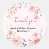 Blooming Path-Baby shower Ronde Sticker (Voorkant)