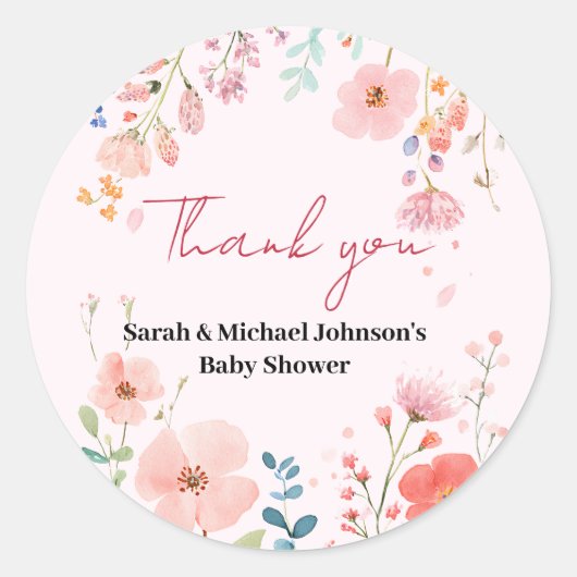Blooming Path-Baby shower Ronde Sticker