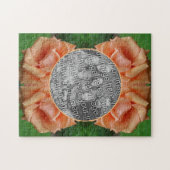Blooming Peach Roos Lijst Creëer Uw eigen foto Legpuzzel (Horizontaal)