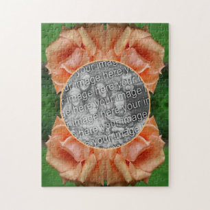 Blooming Peach Roos Lijst Creëer Uw eigen foto Legpuzzel