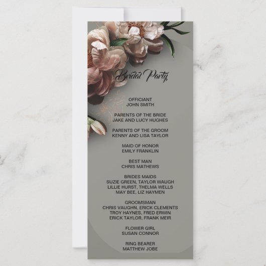 Blooming Peonies 2 sided Program (Achterkant)