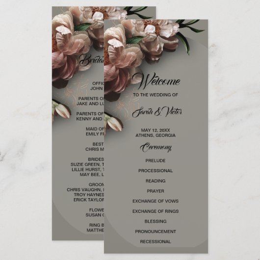 Blooming Peonies 2 sided Program (Voorkant / Achterkant)