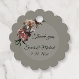 Blooming Peonies Favor Tags Bedankjes Labels