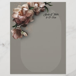 Blooming Peonies Stationery Briefhoofd