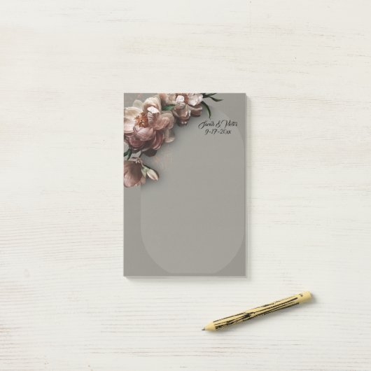 Blooming Peonies Stationery Post-it® Notes (Op bureau)