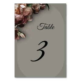 Blooming Peonies Table Number Kaart
