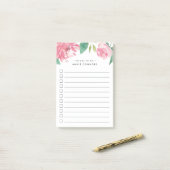 Blooming Peony | Aangepast om lijst te doen Post-it® Notes (Op bureau)