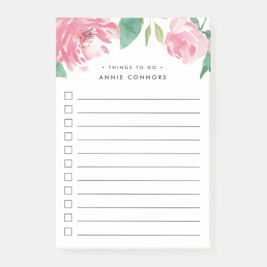 Blooming Peony | Aangepast om lijst te doen Post-it® Notes (Voorkant)