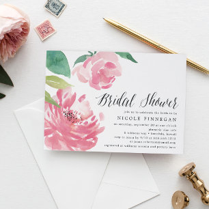 Blooming Peony   Bridal Shower-uitnodiging Kaart