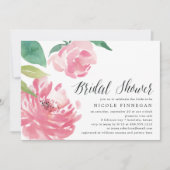 Blooming Peony | Bridal Shower-uitnodiging Kaart (Voorkant)