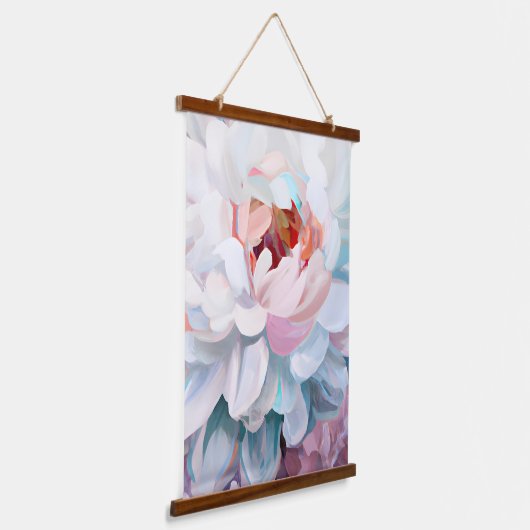 Blooming Peony Pastel Colors Hangend Wandkleed (Gebogen)