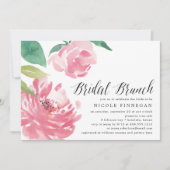 Blooming Peony | Uitnodiging van Bridal Brunch (Voorkant)