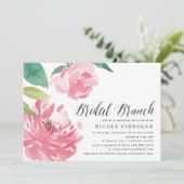 Blooming Peony | Uitnodiging van Bridal Brunch (Staand voorkant)