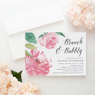 Blooming Peony   Uitnodiging Vrijgezellenfeest Bru