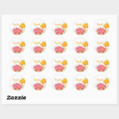 Blooming Peony Wedding Bedankt Ronde Sticker (Vel)