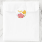 Blooming Peony Wedding Bedankt Ronde Sticker (Tas)