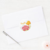 Blooming Peony Wedding Bedankt Ronde Sticker (Envelop)