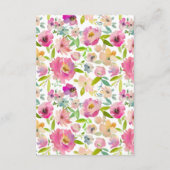 Blooming Pink Floral bruiloft gastinformatie Informatiekaartje (Achterkant)