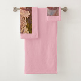Blooming Pink Lillies Bad Handdoek