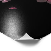 Blooming Pink op Bold Black Foto Afdruk (Hoek)