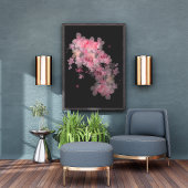 Blooming Pink op Bold Black Foto Afdruk