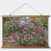 Blooming Pink Rhododendron Shrub Floral Hangend Wandkleed (Voorkant)