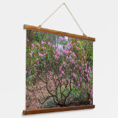 Blooming Pink Rhododendron Shrub Floral Hangend Wandkleed (Gebogen)