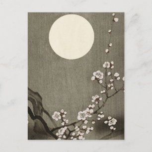 Blooming Plum Blossom op Full Moon door Ohara Koso Briefkaart