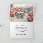 Blooming Poinsettia Watercolor Thank You Card Bedankkaart (Binnen)