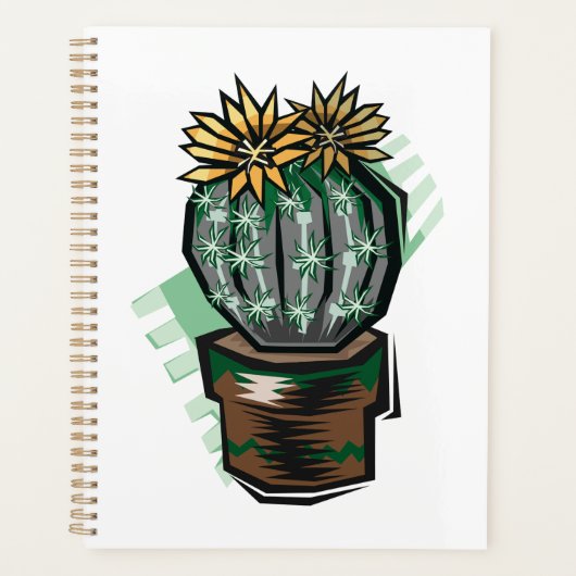 Blooming Potted Cactus Succulent Plant Planner (Voorkant)