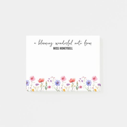 Blooming Prachtige  Wildflower gepersonaliseerd Post-it® Notes (Voorkant)