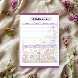 Blooming Purple Garden_ Medicatie Tracker Notitieblok