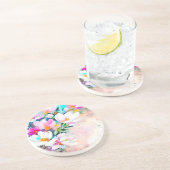 Blooming Radiance Floral Sandstone Onderzetter (Zijkant)