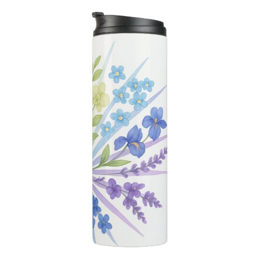 Blooming Radiance – Water Bottle with Rainbow Flow Thermosbeker (Geroteerd rechts)