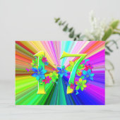 Blooming Rainbow Flowers voor 17e verjaardag (Staand voorkant)