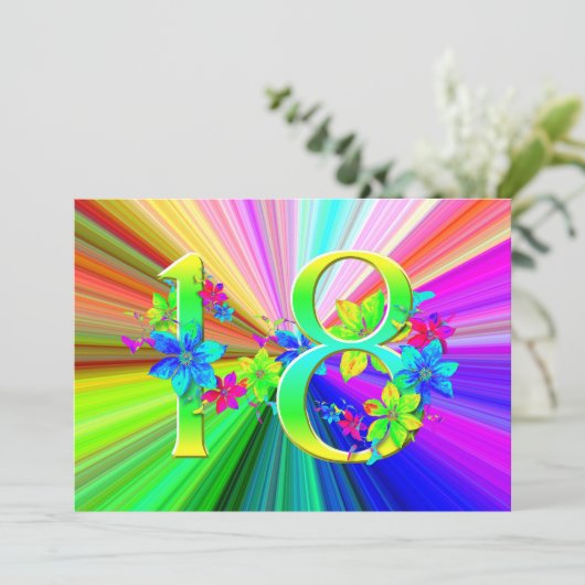 Blooming Rainbow Flowers voor 18e verjaardag (Staand voorkant)