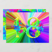 Blooming Rainbow Flowers voor 18e verjaardag (Voorkant / Achterkant)