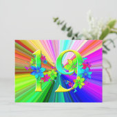 Blooming Rainbow Flowers voor 19th Birthday (Staand voorkant)