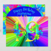 Blooming Rainbow Flowers voor 19th Birthday (Voorkant / Achterkant)