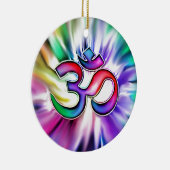 Blooming Rainbow Lotus OM Keramisch Ornament (Rechts)