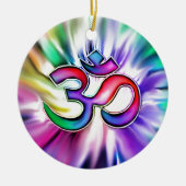 Blooming Rainbow Lotus OM Keramisch Ornament (Voorkant)