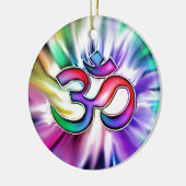 Blooming Rainbow Lotus OM Keramisch Ornament (Links)
