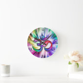 Blooming Rainbow Lotus OM Ronde Klok (Huis)